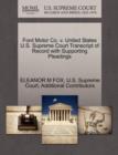 Ford Motor Co. V. United States U.S. Supreme Court Transcript of Record with Supporting Pleadings - Book