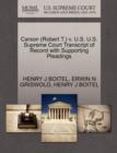 Carson (Robert T.) V. U.S. U.S. Supreme Court Transcript of Record with Supporting Pleadings - Book