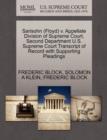 Sarisohn (Floyd) V. Appellate Division of Supreme Court, Second Department U.S. Supreme Court Transcript of Record with Supporting Pleadings - Book