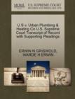 U S V. Urban Plumbing & Heating Co U.S. Supreme Court Transcript of Record with Supporting Pleadings - Book