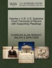 Haynes V. U.S. U.S. Supreme Court Transcript of Record with Supporting Pleadings - Book