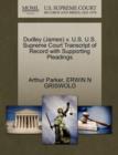 Dudley (James) V. U.S. U.S. Supreme Court Transcript of Record with Supporting Pleadings - Book