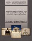 Bergerman (Milton) V. Lindsay (John) U.S. Supreme Court Transcript of Record with Supporting Pleadings - Book