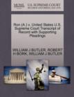 Ron (A.) V. United States U.S. Supreme Court Transcript of Record with Supporting Pleadings - Book