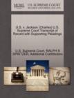 U.S. V. Jackson (Charles) U.S. Supreme Court Transcript of Record with Supporting Pleadings - Book