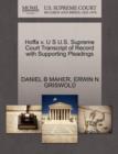 Hoffa V. U S U.S. Supreme Court Transcript of Record with Supporting Pleadings - Book