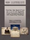 First SEC. Nat. Bank & Trust Co. V. U. S. U.S. Supreme Court Transcript of Record with Supporting Pleadings - Book