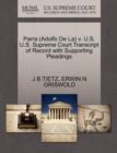 Parra (Adolfo de La) V. U.S. U.S. Supreme Court Transcript of Record with Supporting Pleadings - Book