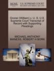 Groner (William) V. U. S. U.S. Supreme Court Transcript of Record with Supporting Pleadings - Book