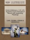 Cimini (Anthony) V. U.S. U.S. Supreme Court Transcript of Record with Supporting Pleadings - Book