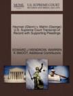 Heyman (Glenn) V. Mahin (George) U.S. Supreme Court Transcript of Record with Supporting Pleadings - Book
