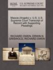 Mascia (Angelo) V. U.S. U.S. Supreme Court Transcript of Record with Supporting Pleadings - Book