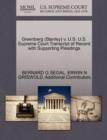Greenberg (Stanley) V. U.S. U.S. Supreme Court Transcript of Record with Supporting Pleadings - Book