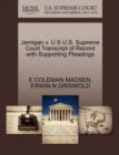 Jernigan V. U S U.S. Supreme Court Transcript of Record with Supporting Pleadings - Book