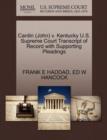 Cardin (John) V. Kentucky U.S. Supreme Court Transcript of Record with Supporting Pleadings - Book