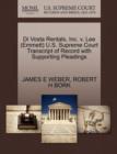 Di Vosta Rentals, Inc. V. Lee (Emmett) U.S. Supreme Court Transcript of Record with Supporting Pleadings - Book