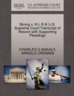Strong V. N L R B U.S. Supreme Court Transcript of Record with Supporting Pleadings - Book