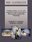 Fresta (Louis) V. U. S. U.S. Supreme Court Transcript of Record with Supporting Pleadings - Book