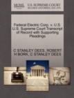 Federal Electric Corp. V. U.S. U.S. Supreme Court Transcript of Record with Supporting Pleadings - Book