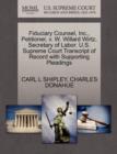 Fiduciary Counsel, Inc., Petitioner, V. W. Willard Wirtz, Secretary of Labor. U.S. Supreme Court Transcript of Record with Supporting Pleadings - Book