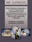 Pacific Maritime Association V. Local 13 International Longshoremen's and Warehousemen's Union U.S. Supreme Court Transcript of Record with Supporting Pleadings - Book