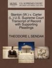 Stanton (W.) V. Carter (L.) U.S. Supreme Court Transcript of Record with Supporting Pleadings - Book