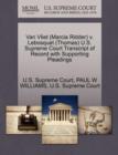 Van Vliet (Marcia Ridder) V. Lebosquet (Thomas) U.S. Supreme Court Transcript of Record with Supporting Pleadings - Book