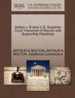 Dutton V. Evans U.S. Supreme Court Transcript of Record with Supporting Pleadings - Book