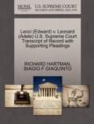Lecci (Edward) V. Leonard (Adele) U.S. Supreme Court Transcript of Record with Supporting Pleadings - Book