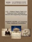 U.S. V. Watson (Henry Ogle) U.S. Supreme Court Transcript of Record with Supporting Pleadings - Book