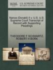 Nance (Donald) II V. U.S. U.S. Supreme Court Transcript of Record with Supporting Pleadings - Book