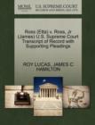 Ross (Etta) V. Ross, Jr (James) U.S. Supreme Court Transcript of Record with Supporting Pleadings - Book