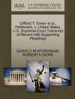 Clifford T. Green et al., Petitioners, V. United States. U.S. Supreme Court Transcript of Record with Supporting Pleadings - Book