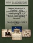 National Association of Regulatory Utility Commissioners, Appellant, V. United States et al. U.S. Supreme Court Transcript of Record with Supporting Pleadings - Book