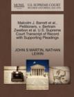 Malcolm J. Barrett et al., Petitioners, V. Bertram Zweibon et al. U.S. Supreme Court Transcript of Record with Supporting Pleadings - Book