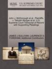 John J. McDonough et al., Plaintiffs, V. Tallulah Morgan et al. U.S. Supreme Court Transcript of Record with Supporting Pleadings - Book