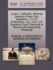 Louis J. Lefkowitz, Attorney General of New York, Appellant V. C.D.R. Enterprises, Ltd., et al. U.S. Supreme Court Transcript of Record with Supporting Pleadings - Book