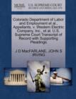 Colorado Department of Labor and Employment et al., Appellants, V. Western Electric Company, Inc., et al. U.S. Supreme Court Transcript of Record with Supporting Pleadings - Book