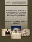 Marianne Cook, Petitioner, V. United States. U.S. Supreme Court Transcript of Record with Supporting Pleadings - Book