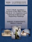 Fred G. Moritt, Appellant, V. Governor of the State of New York Et Al. U.S. Supreme Court Transcript of Record with Supporting Pleadings - Book