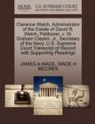 Clarence Welch, Administrator of the Estate of David R. Welch, Petitioner, V. W. Graham Claytor, Jr., Secretary of the Navy. U.S. Supreme Court Transcript of Record with Supporting Pleadings - Book