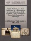 Maclin P. Davis, Jr., Et Al., Petitioners, V. Commissioner of Internal Revenue. U.S. Supreme Court Transcript of Record with Supporting Pleadings - Book