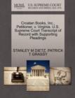 Croatan Books, Inc., Petitioner, V. Virginia. U.S. Supreme Court Transcript of Record with Supporting Pleadings - Book