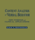 Content Analysis of Verbal Behavior : New Findings and Clinical Applications - eBook