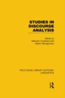 Studies in Discourse Analysis (RLE Linguistics B: Grammar) - eBook