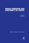 Media Freedom and Contempt of Court - eBook