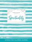 Adult Coloring Journal : Spirituality (Mythical Illustrations, Turquoise Stripes) - Book