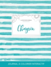 Journal de Coloration Adulte : Chagrin (Illustrations D'Animaux, Rayures Turquoise) - Book