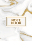 White and Gold Granite Swirl Notebook - Book