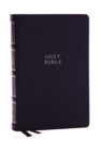 NKJV, Compact Center-Column Reference Bible, Black Genuine Leather, Red Letter, Comfort Print - Book